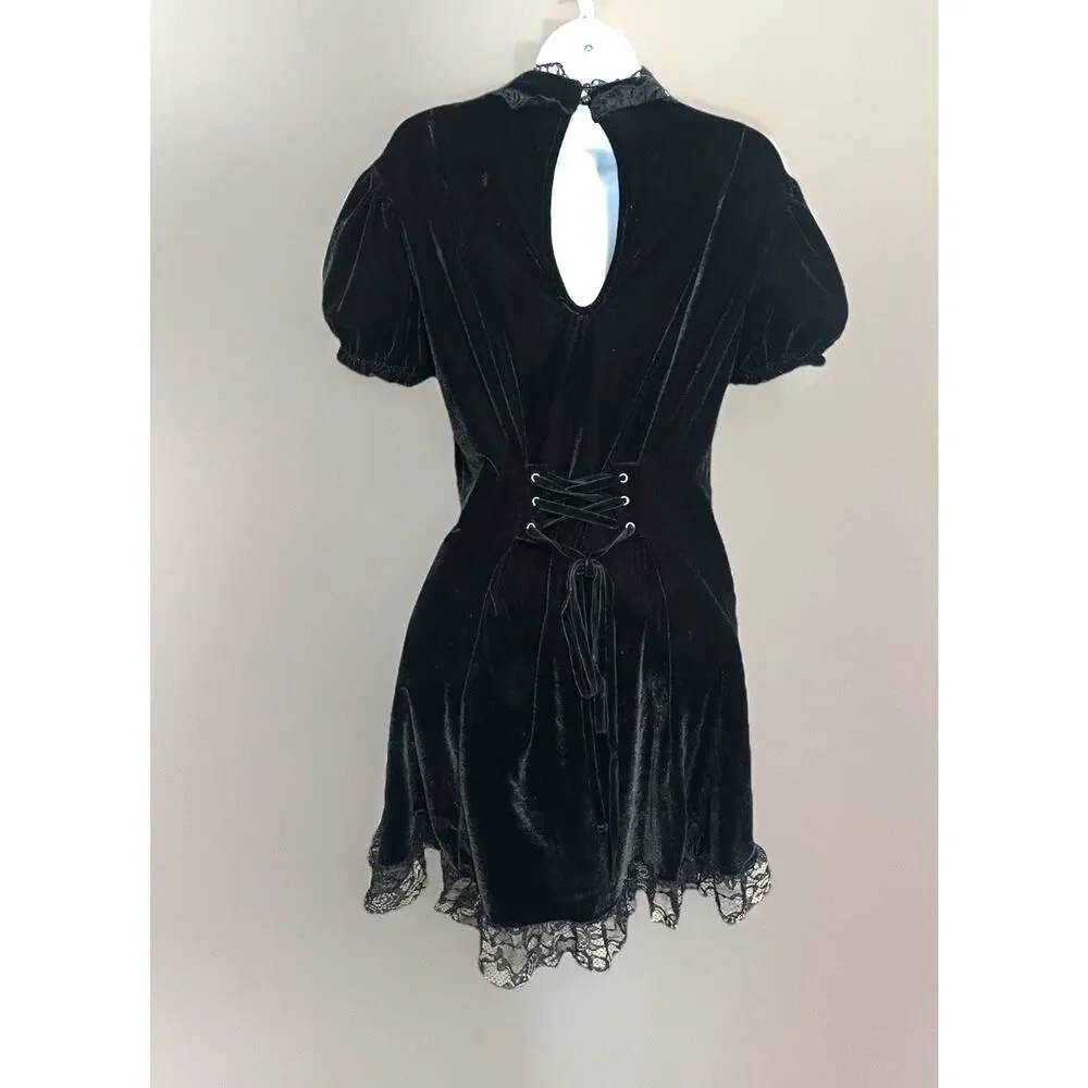 NWT Killstar Dress Sz XL Julienne Punk Goth Princess Cyber Pinup Witchy Velvet - Picture 4 of 16